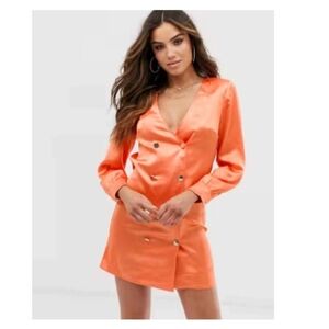 Club L London designer double breasted satin shirt dress. Size 8 US